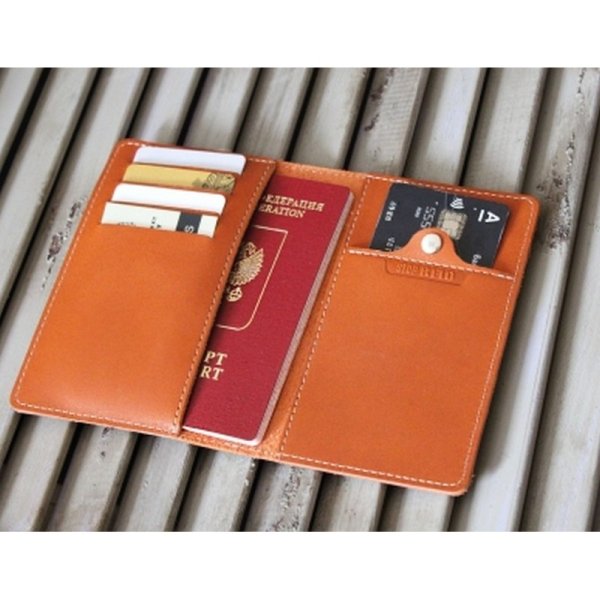 Обложка для паспорта STOP RFID ОП-S/рыжий. Интернет магазин Гранд Багаж 