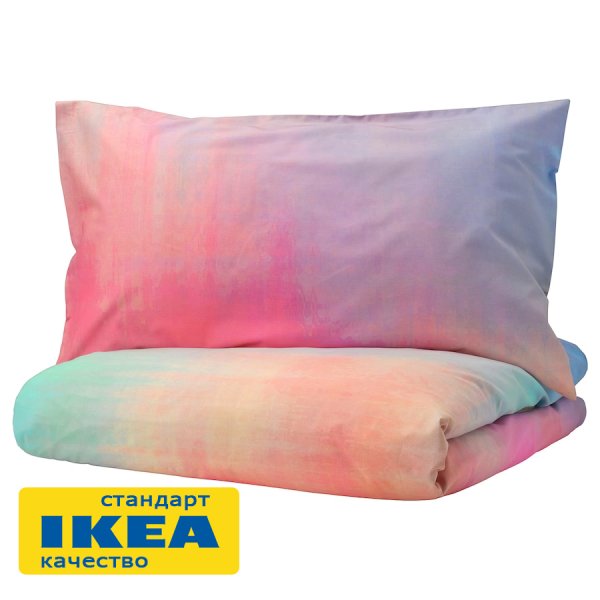 Пододеяльник 2-сп., 2 наволочки ИСТЭРО (ИКЕА ПИПСТЭКРА) 200x200/50x70, разноцветный, миткаль KL-40438933