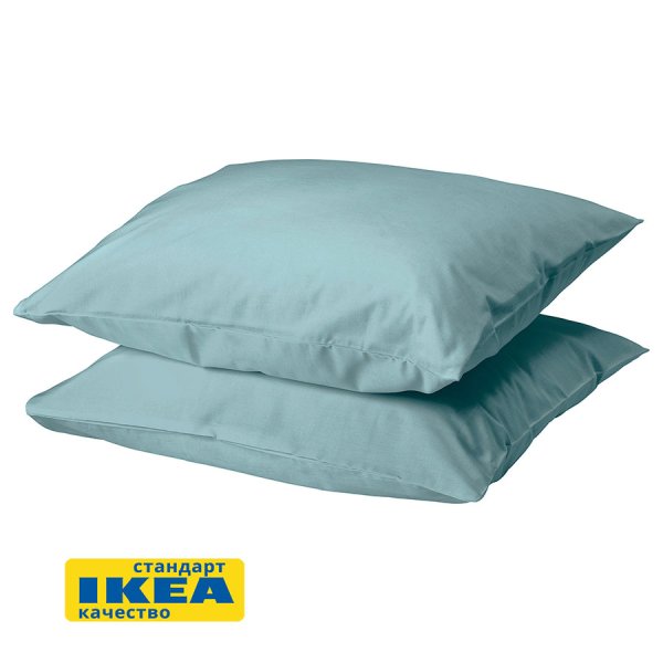 Наволочки 2 шт НАТЕСМИО (ИКЕА НАТТЭСМИН) 50х70, серо-бирюзовый, сатин KL-30486628