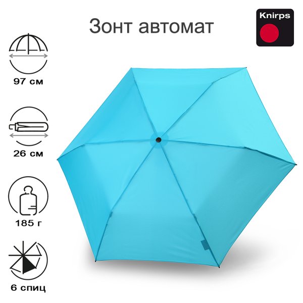 Зонт Knirps автомат U.200 Ultra Light Medium Duomatic AQUA 95 2200 1401