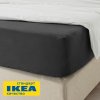 Простыня на резинке ДВАЛИЯ (ИКЕА DVALA) 90х200, черный, миткаль KL-57526906. Интернет магазин Гранд Багаж 
