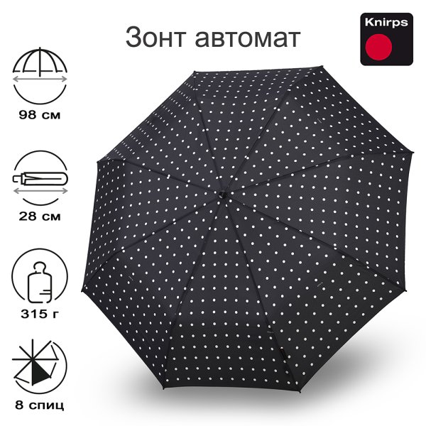 Зонт Knirps автомат T.200 Medium Duomatic KELLY BLACK UV PROTECTION 95 3201 4116 Зонт Knirps автомат T.200 Medium Duomatic KELLY BLACK UV PROTECTION 95 3201 4116