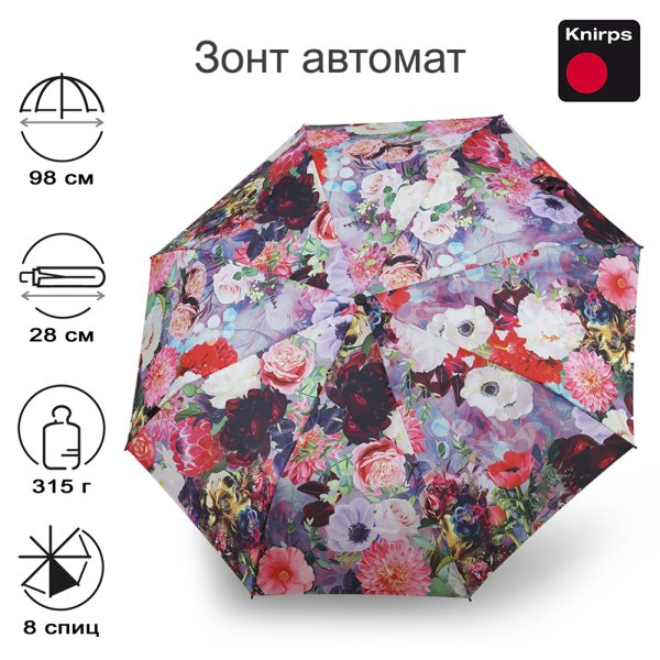 Зонт Knirps автомат T.200 Medium Duomatic PARADISE 95 3201 8701