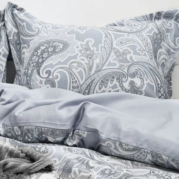 Пододеяльник 2-сп., 2 наволочки с ушками ПЕРСЕЯ (ИКЕА ПЕРСИЯ) 200x200/50x70, серый/восточный принт, сатин, лиоцелл KL-77738930. Интернет магазин Гранд Багаж  Пододеяльник 2-сп., 2 наволочки с ушками ПЕРСЕЯ (ИКЕА ПЕРСИЯ) 200x200/50x70, серый/восточный принт, сатин, лиоцелл KL-77738930. Интернет магазин Гранд Багаж