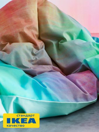 Комплект постельного белья из хлопка 100%. Пододеяльник 1,5 спальный, наволочка ViGrand ИСТЭРО (ИКЕА ПИПСТЭКРА)