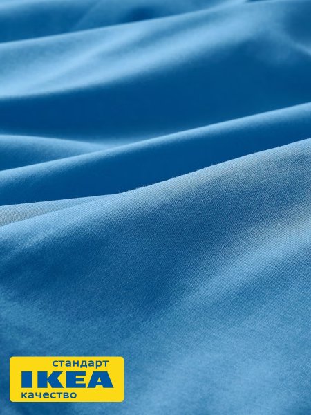 Простыня на резинке ДВАЛИЯ (ИКЕА DVALA) 90x200, голубой, миткаль KL-87228047. Интернет магазин Гранд Багаж 