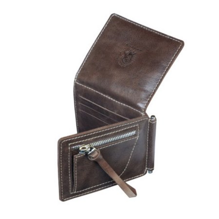 Зажим для денег из натуральной кожи Apache ОК-4-А/коричневый. Интернет магазин Гранд Багаж