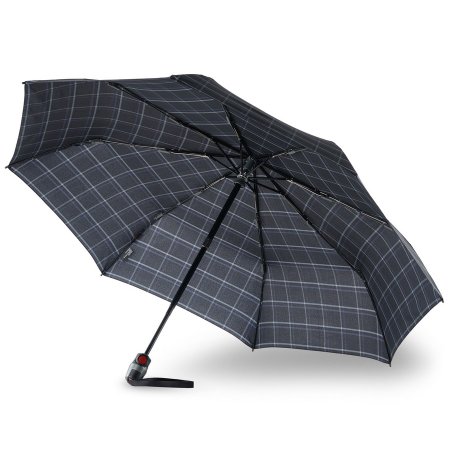 Зонт Knirps автомат T.200 Medium Duomatic CHECK BLACK & BLUE 95 3201 5570-uc. Интернет магазин Гранд Багаж 