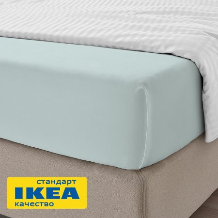 Простыня прямая ПЛАТАН (ИКЕА ПЛАТТМАЛ) 240x260, мятный, сатин, лиоцелл KL-50102006. Интернет магазин Гранд Багаж 