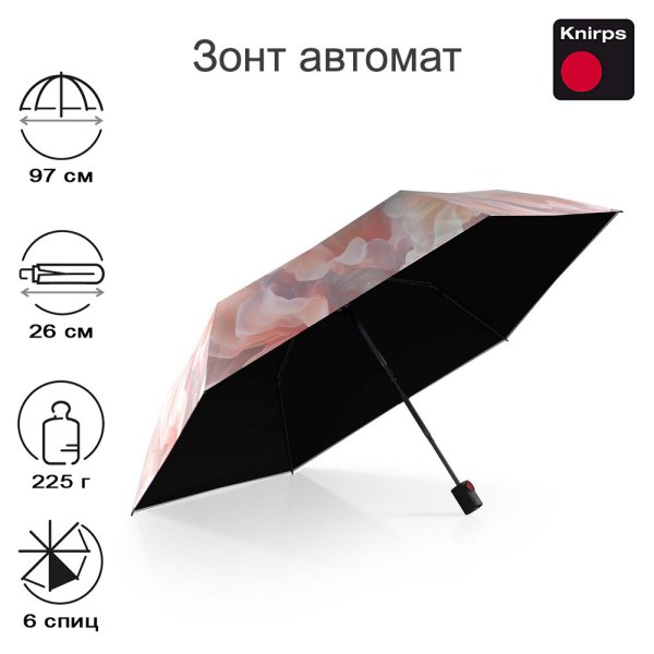 Зонт Knirps автомат U.200 Ultra Light Duomatic CORAL WITH HEATSHIELD 95 2200 88762