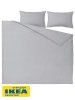 Пододеяльник 2-сп., 2 наволочки НАТЕВИЯ (ИКЕА NATTSVÄRMARE) 200x200/50x70, светло-серый, бязь KL-97546028. Интернет магазин Гранд Багаж 