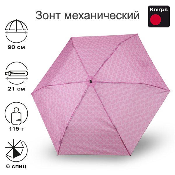 Зонт Knirps механический US.050 Ultra Light Slim Manual SAKURA FAN 95 0050 8816