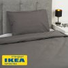 Пододеяльник 1,5-сп., наволочка УЛЬВИДОРО (ИКЕА УЛЛЬВИДЕ) 150x200/50x70, серый, поплин KL-20564687. Интернет магазин Гранд Багаж 