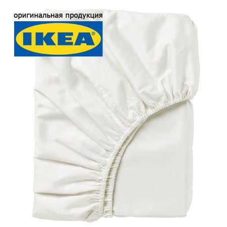 Простыня на резинке IKEA УЛЛЬВИДЕ 160х200, белый, поплин IK-10351158