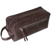Кожаная дорожная косметичка - несессер Apache Н-1-А коричневого цвета