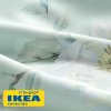 Наволочка ПЛАТАН (ИКЕА PLATTMAL) 50x70, цветочный орнамент/мятный, сатин, с завязками KL-48235441. Интернет магазин Гранд Багаж 