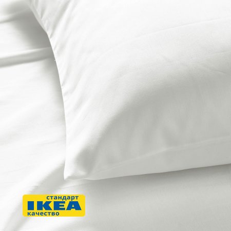 Наволочка НАТЕСМИО (ИКЕА НАТТЭСМИН) 50x70, белый, сатин KL-90343683. Интернет магазин Гранд Багаж 