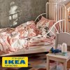 Пододеяльник 1,5-сп., наволочка БУЗИНКА (ИКЕА BUSENKEL) 150x200/50x70, розовый/белый, поплин KL-40517845. Интернет магазин Гранд Багаж 