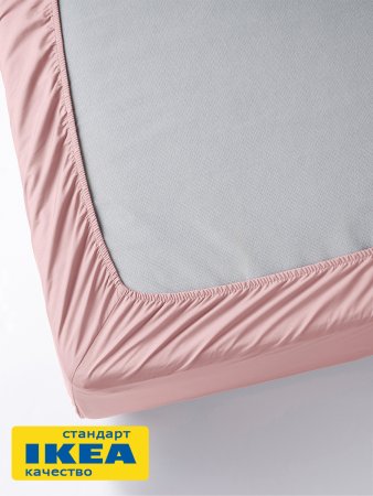 Простыня на резинке УЛЬВИДОРО (ИКЕА УЛЛЬВИДЕ) 180x200, светло-розовый, поплин KL-37730184. Интернет магазин Гранд Багаж 