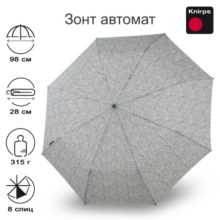 Зонт Knirps автомат T.200 Medium Duomatic NUNO ISHIDATAMI GREY ECOREPEL WITH UV PROTECTION 95 3201 8531