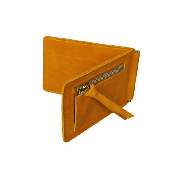 Зажим для денег из натуральной кожи Apache ОК-3-А/желтый. Интернет магазин Гранд Багаж