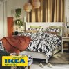 Пододеяльник 2-сп, 2 наволочки ЛУНДАСКА (ИКЕА LUNDSKAFTING) 200x200/50x70, белый/темно-коричневый, перкаль KL-37990487