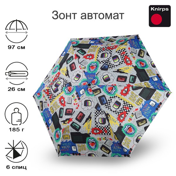Зонт Knirps автомат U.200 Ultra Light Medium Duomatic METRO 95 2200 8530 Зонт Knirps автомат U.200 Ultra Light Medium Duomatic METRO 95 2200 8530
