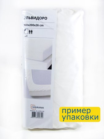 Простыня на резинке 160x200, белая ViGrand УЛЬВИДОРО 