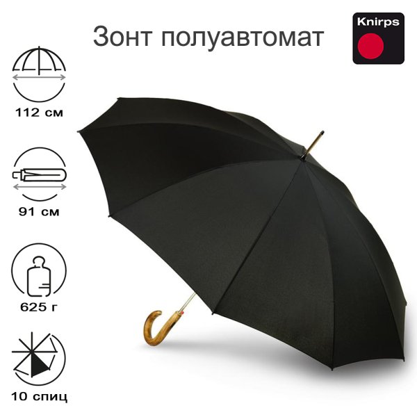 Зонт-трость Knirps полуавтомат S.770 Long Automatic BLACK 96 5771 1000 Зонт-трость Knirps полуавтомат S.770 Long Automatic BLACK 96 5771 1000
