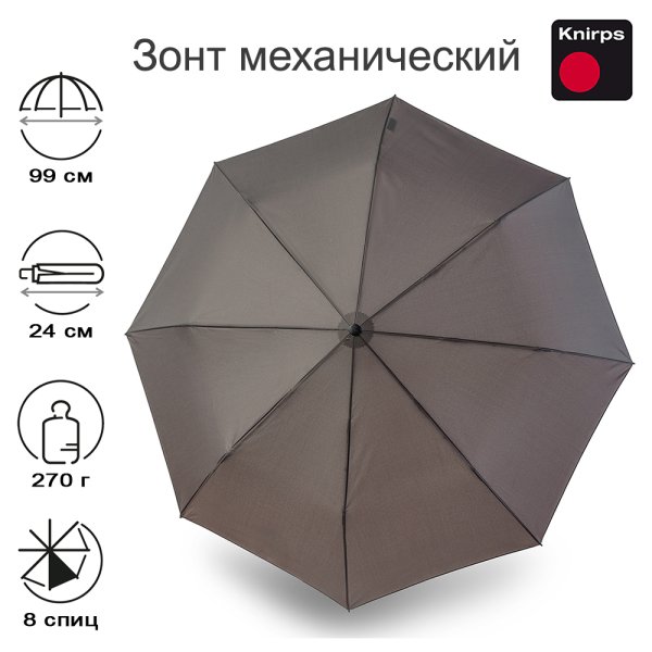 Зонт Knirps механический A.050 Medium Manual DARK GREY 95 7051 0800