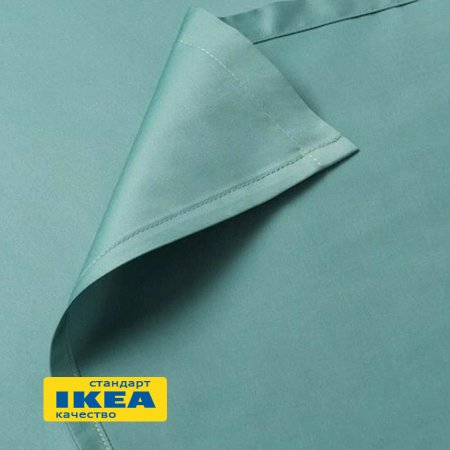 Простыня прямая НАТЕСМИО (ИКЕА НАТТЭСМИН) 240x260, серо-бирюзовый, сатин, лиоцелл KL-50102014. Интернет магазин Гранд Багаж 