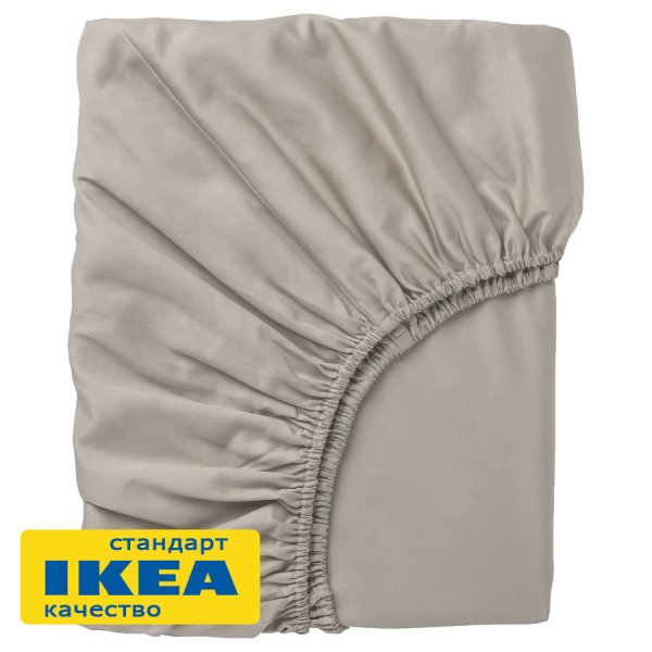 Простыня на резинке НАТЕСМИО (ИКЕА НАТТЭСМИН) 90x200, темно-бежевый, сатин KL-80349464 Простыня на резинке НАТЕСМИО (ИКЕА НАТТЭСМИН) 90x200, темно-бежевый, сатин KL-80349464