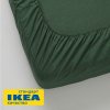 Простыня на резинке АСЕЛИЯ (ИКЕА NÄSSELKLOCKA) 160х200, темно-зеленый/однотонный, сатин KL-87898060. Интернет магазин Гранд Багаж 