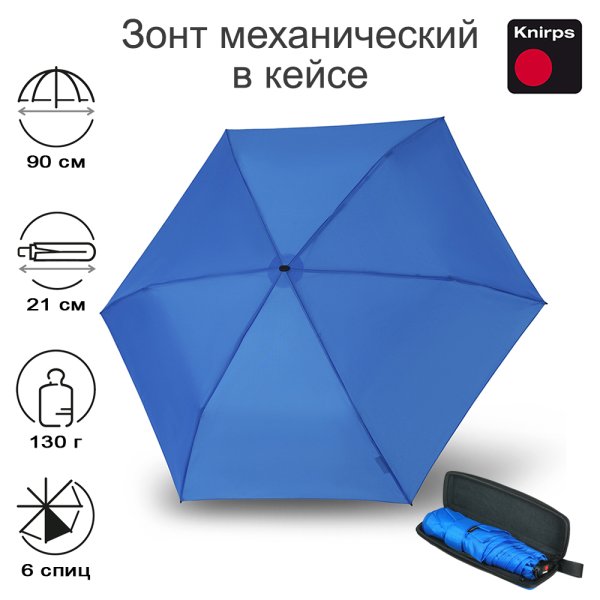 Зонт Knirps механический X4U в кейсе NEON BLUE 95 6030 8803