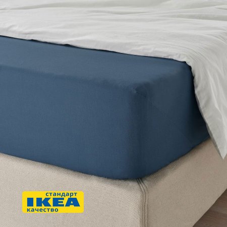 Простыня на резинке 160х200, темно-синяя ViGrand УЛЬВИДОРО - аналог IKEA УЛЛЬВИДЕ