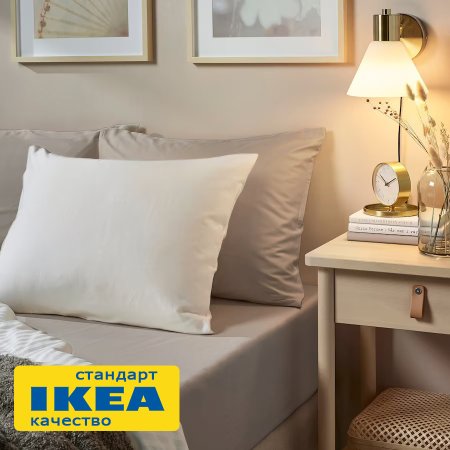 Простыня на резинке НАТЕСМИО (ИКЕА НАТТЭСМИН) 120x200, темно-бежевый, сатин KL-21456398. Интернет магазин Гранд Багаж 